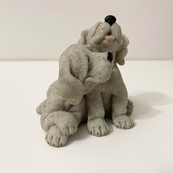 Vintage 2001 Quarry Critters Dog Figurine Pebbles And Patch Dogs - Picture 5 of 16